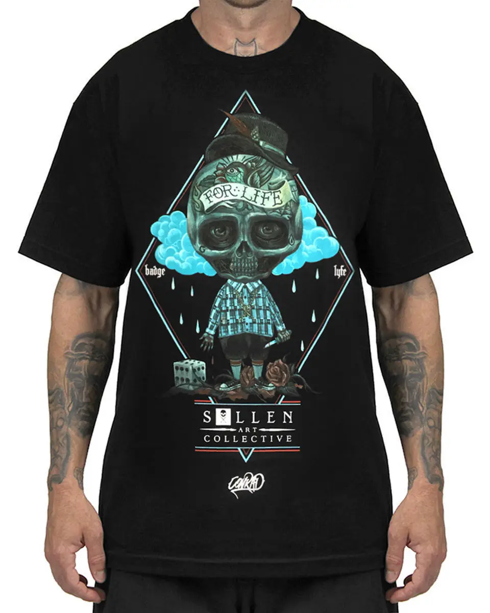 

SULLEN CLOTHING USA FOR LYFE BLACK SURREAL ABSTRACT SKULL T SHIRT SML XL 2XL