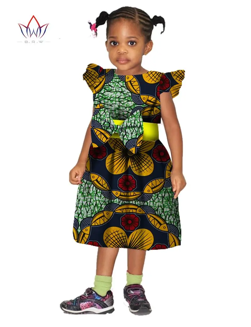 Африканский Костюмы Дашики осенняя одежда для девочек Детское платье для маленьких девочек дети Цветок Gilr Платья для женщин Нет brw WYT12