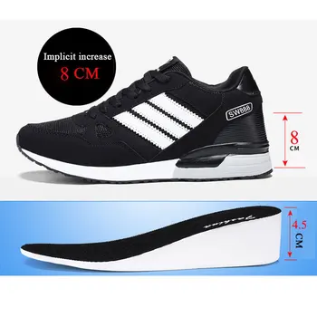 

Fashion Breathable Light Height Increasing 8CM Sneakers Male For Men Casual Shoes Adult Student Walking Trend Popular Elevator