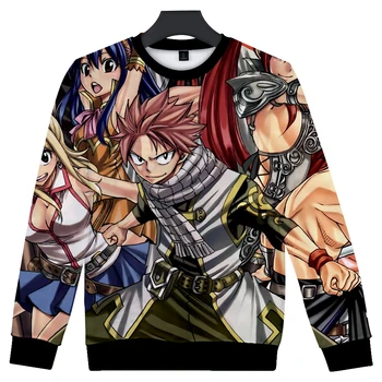 

Hot Fairy Tail 2019 Fashion 3D Sweatshirts 2019 Men Women Fall Winter Round neck without cap Fairy Tail 3D Sweatshirts