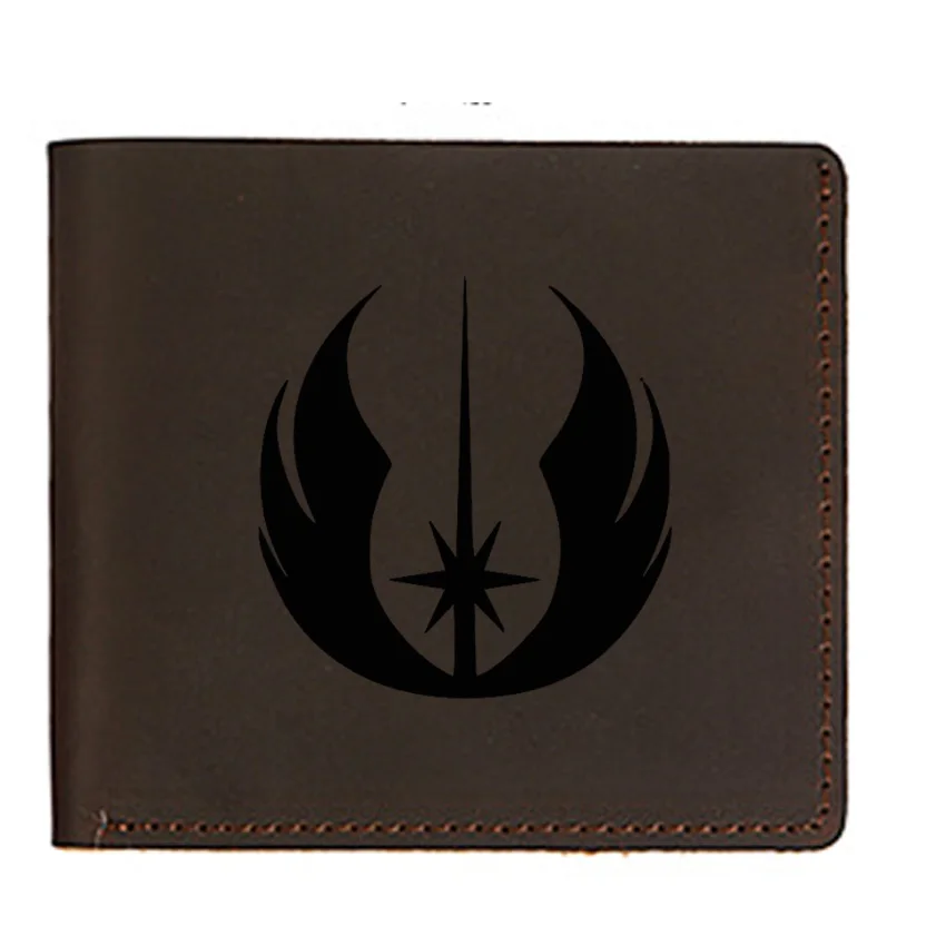 Engraved Picture Star War Purse Men Genuine Leather Wallet Small Card Holder Hasp Vinatge Mini Wallets for men | Багаж и сумки