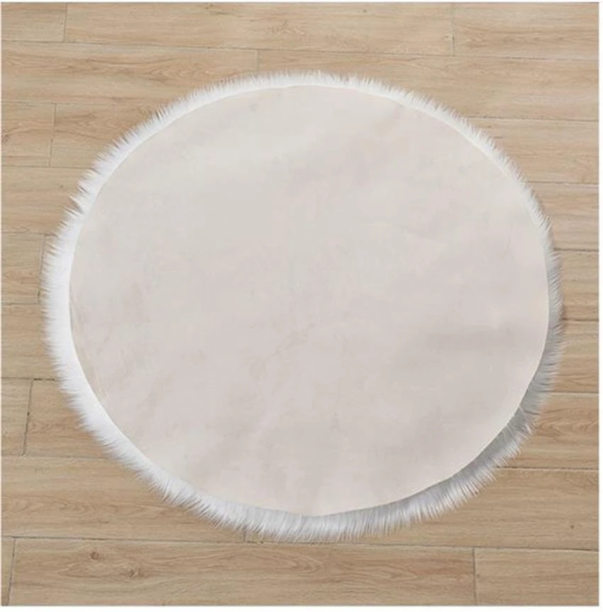 Пушистый круглый коврик из искусственного меха 55X55 см, пушистый коврик для сиденья, детский реквизит для фотосессии, одеяло, пушистая подушка, одеяло