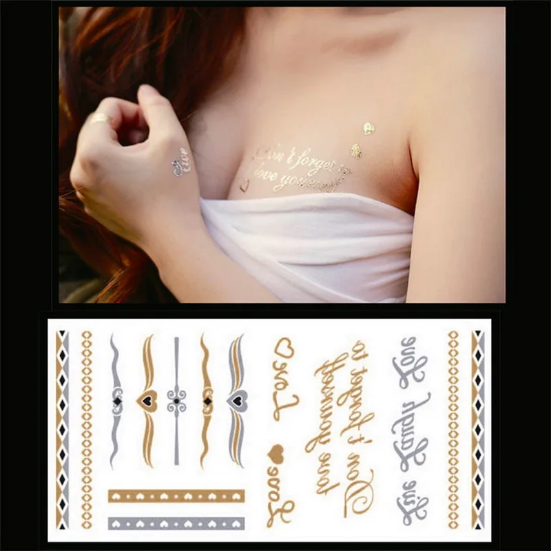 1 лист индийский арабский для боди-арта для женщин metallic временные Мандала флэш-тату наклейка с ожерелем расшитое золотистым кружевом тату tatuagem maquiagem