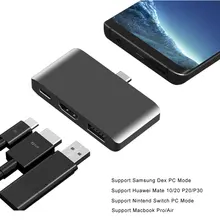 Uosible концентратор USB Type C к HDMI Thunderbolt 3 адаптер с PD поддержка Dex режим для телефона samsung Zend переключатель Macbook Pro/Air