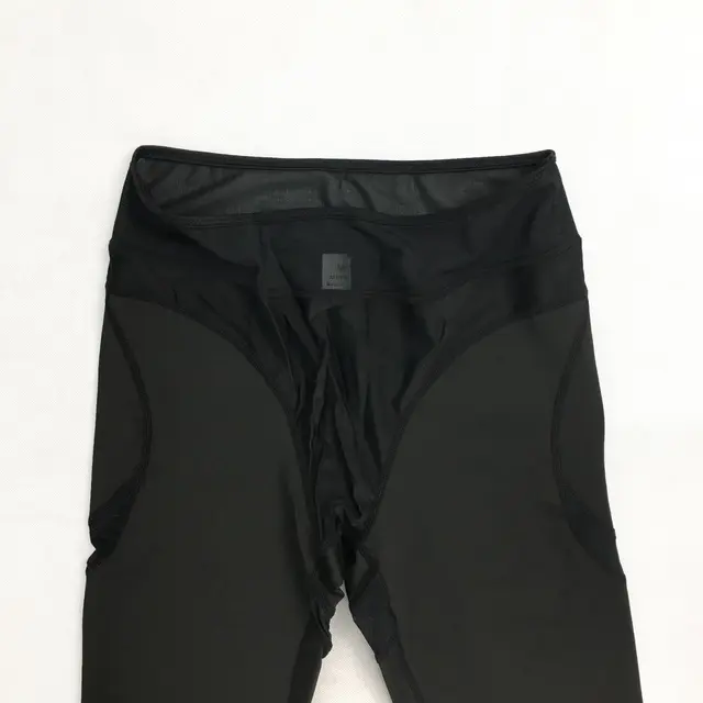 Mesh Waist Women Leggings Gothic Insert Mesh Patchwork Sexy Pants Black Sportswear New Fitness Leggins 6