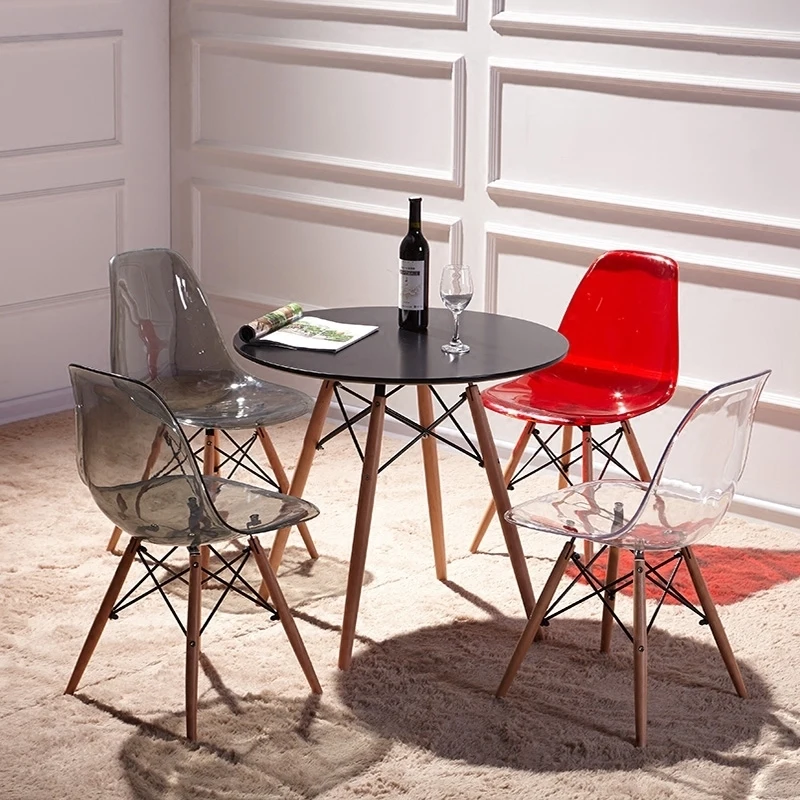 Us 246 0 Transpa Acrylic Polycarbonate Modern Dining Side Clear Smoke Chair Plastic And Wood Clic Fashion 2pcs In