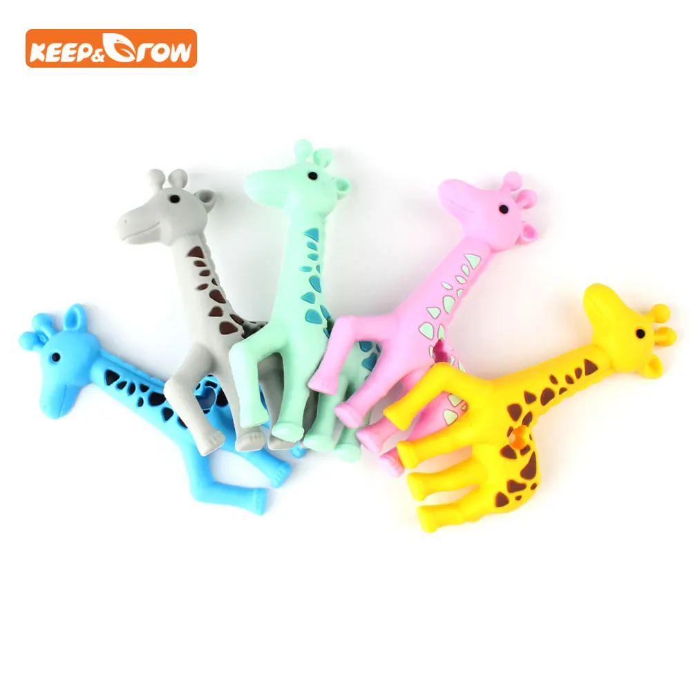 

Keep&grow Giraffe Deer Silicone Teethers Teething Baby Shower Gift Pendant DIY Pacifier Chian Clips Toy BPA Free Baby Products
