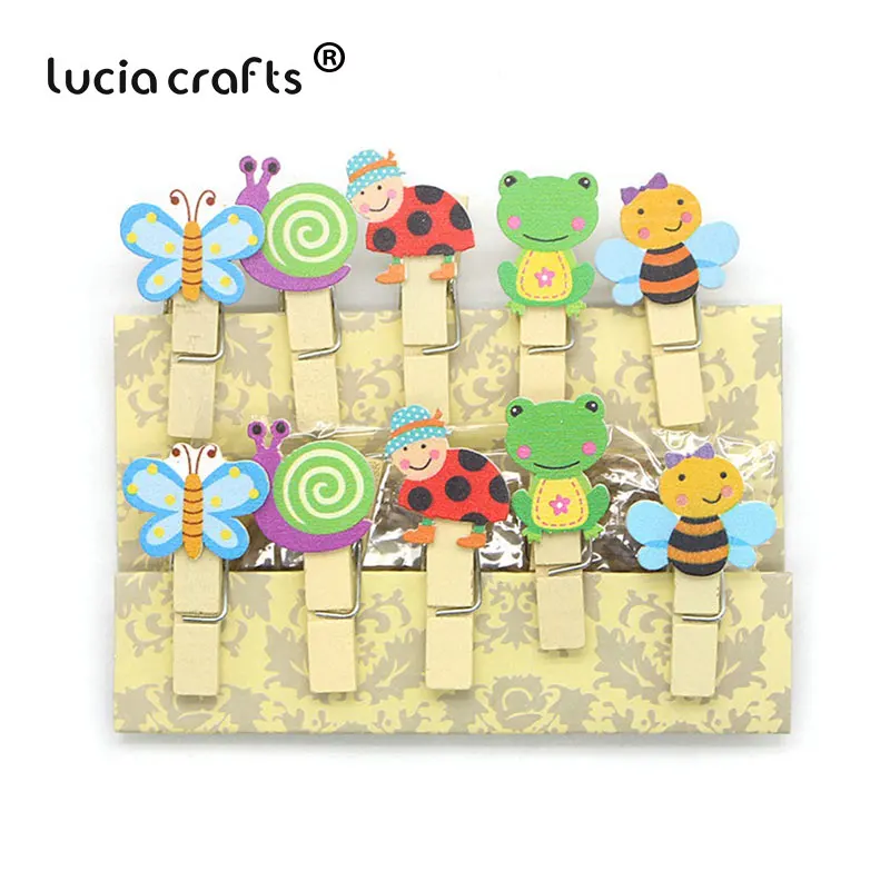 Lucia crafts 1 упаковка 3,5*2 см Мультфильм деревянный зажим пеньковая веревка фото бумага ремесло для альбома домашний декор DIY офисные принадлежности E1202