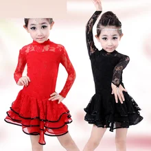 10 комплектов) новая детская кружевная одежда для латинских танцев форма для латинских танцев платье с длинными рукавами для девочек Униформа юбка для девочек