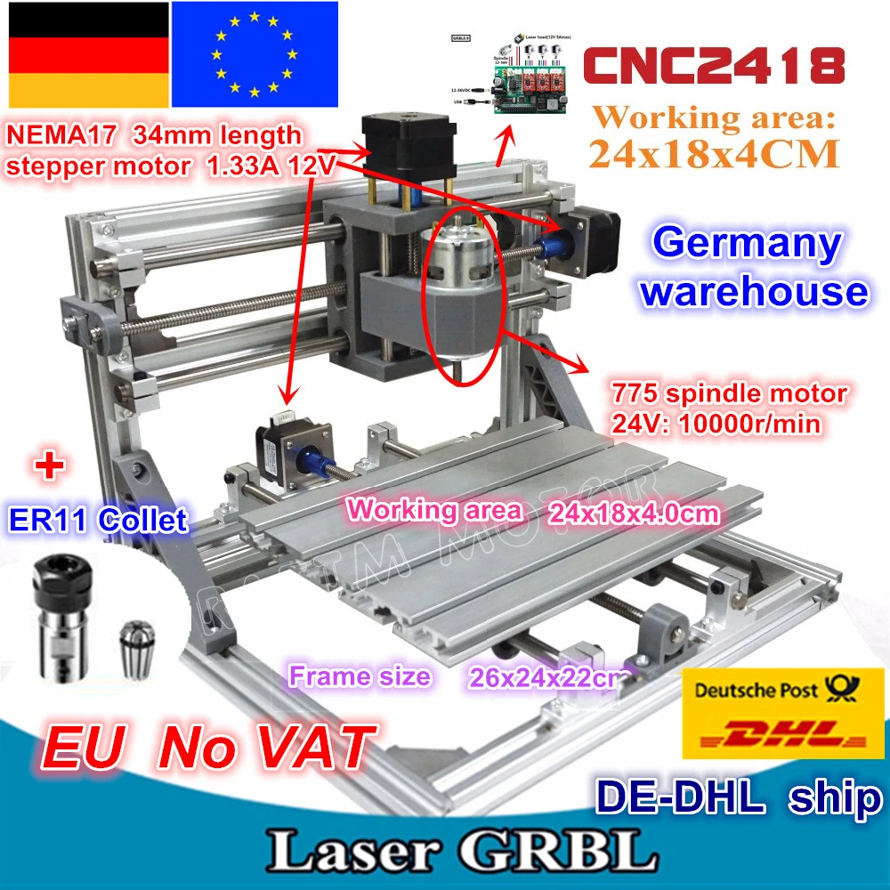 CNC 2418 GRBL управления ремесленный станок с ЧПУ рабочая зона 24x18x4 0 см 3 оси Pcb ПВХ