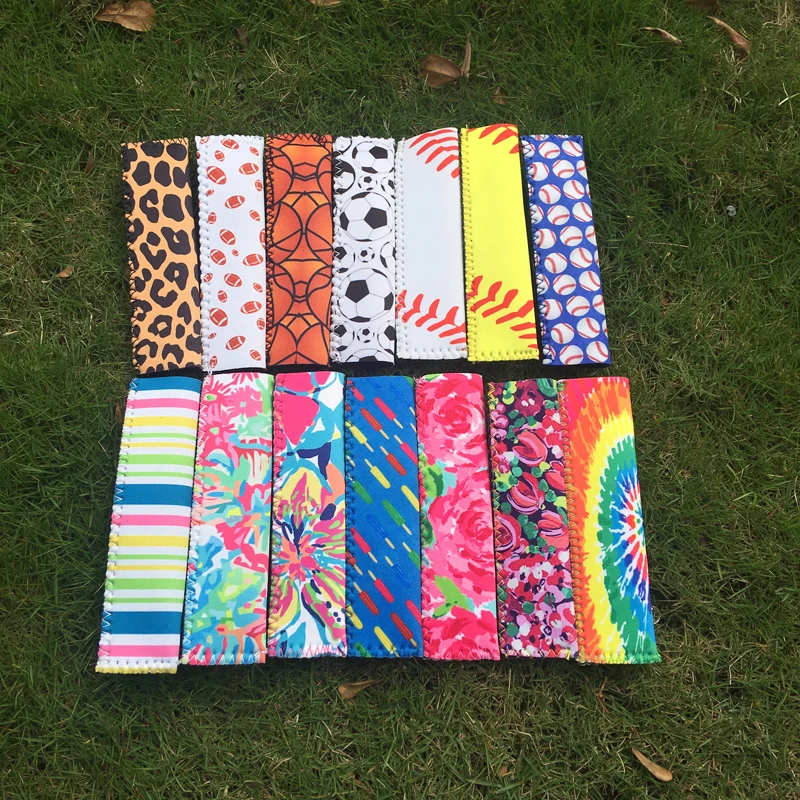 

Wholesale Blanks Neoprene Popsicle Sleeves Leopard Rainbow Stripe Popsicle Holders DOM103497