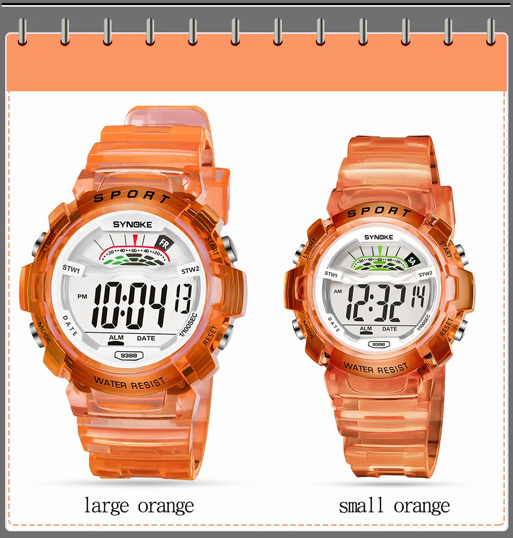 Для мальчиков студент Водонепроницаемый спортивные часы светодиодный цифровой Дата наручные часы