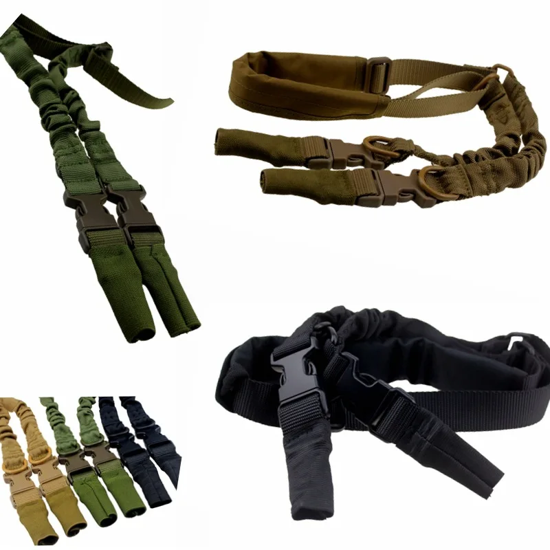 

Tactical 2 Two Points Gun Sling Adjustable Strap Bungee with QD Buckles Shoulder Protecter for Hunting Airsoft HT30-0006