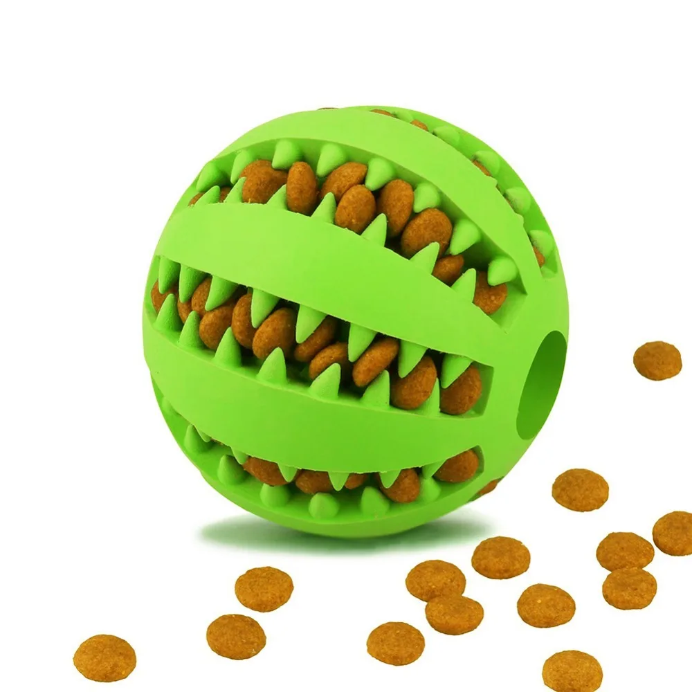 

Pet Dog Puppy Cat Interactive Rubber Ball Chew Treat Bite Resistant Teeth Cleaning Training Playing Dental Pet Chew Toy Ball