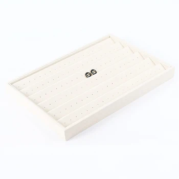 

Hot Selling Fashion Beige Earrings Ear Studs Organizer Show Case Jewelry Display Holder Box Storage Display Boxes Free Shipping