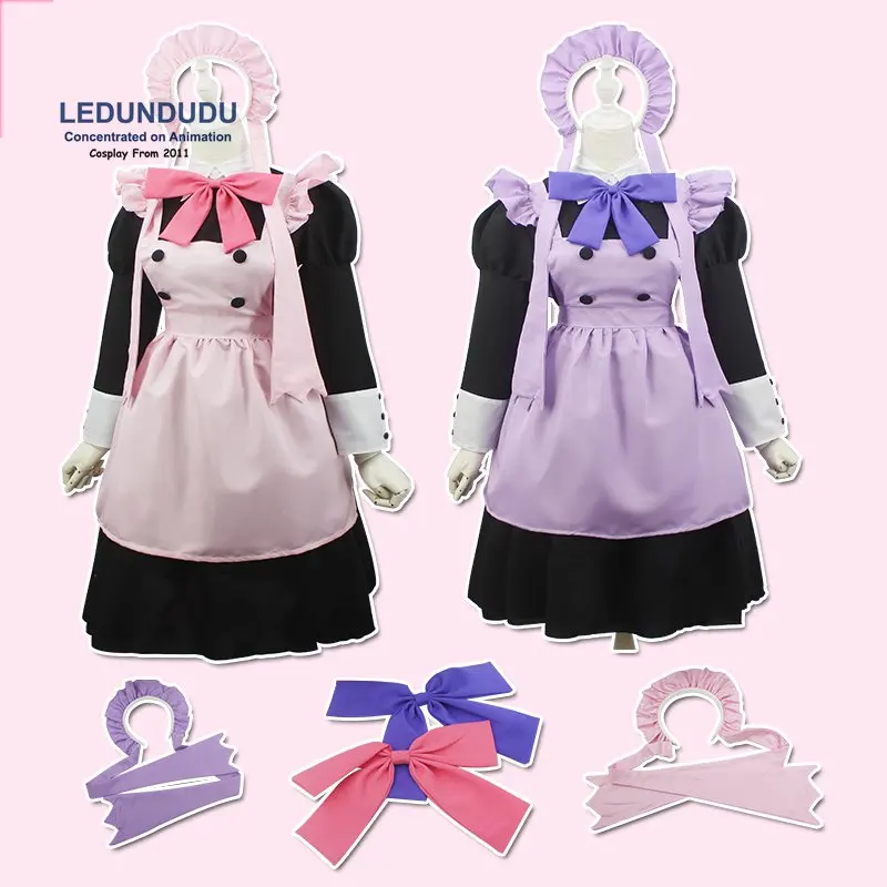 Anime Cardcaptor Sakura 20 years Cosplay Costumes Sakura Kinomoto Maid Dress Pink  Purple Tomoyo Women Uniform for Halloween  (4)