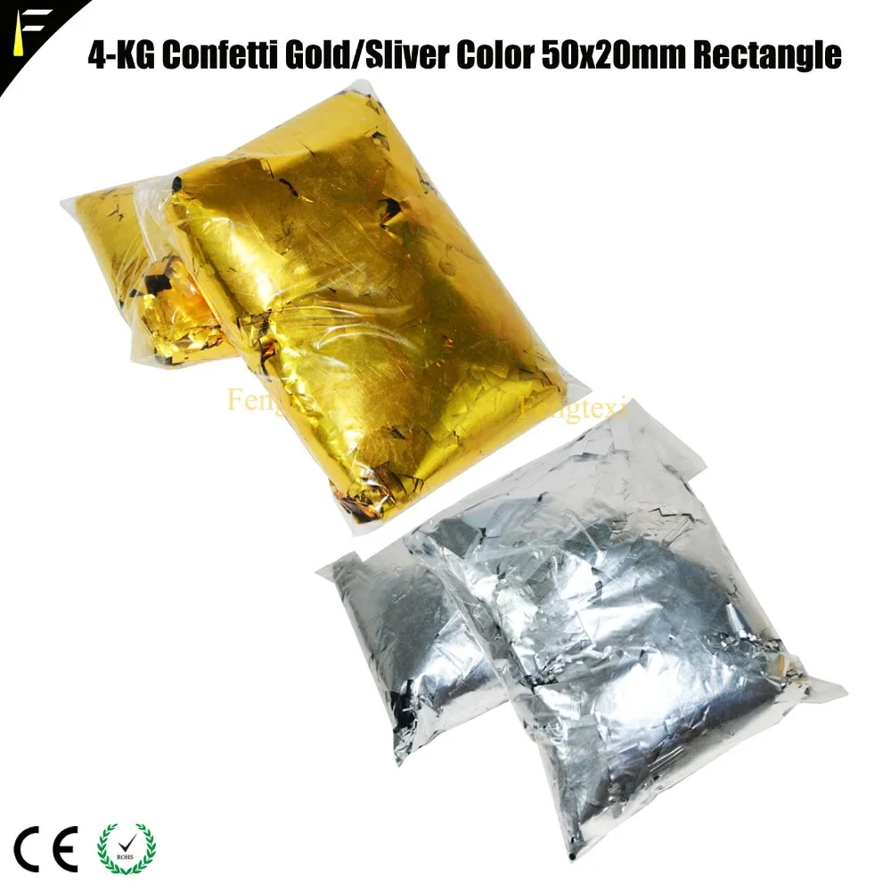 

2kg Gold Confeiti 2kg Sliver Confetti 50*20mm Rectangle Sparkling Twinkle Confetti for Jet Machine for Music Show Club DJ Disco