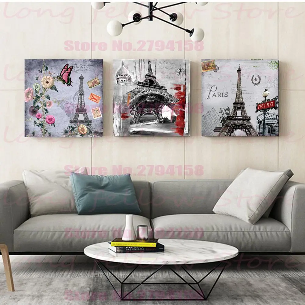 Retro Paris Tower Posters Giclee Print Vintage Home Decorative Nordic Pictures for Bathroom Bar Room Wall Decor Drop Shipping