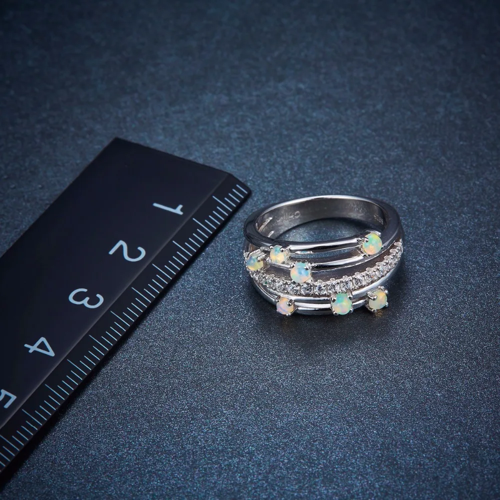 Natural Opal 925 Silver Ring for Women Real Gemstone Sterling Silver Women's Ring Classic Design Exquisite Style Anniversary