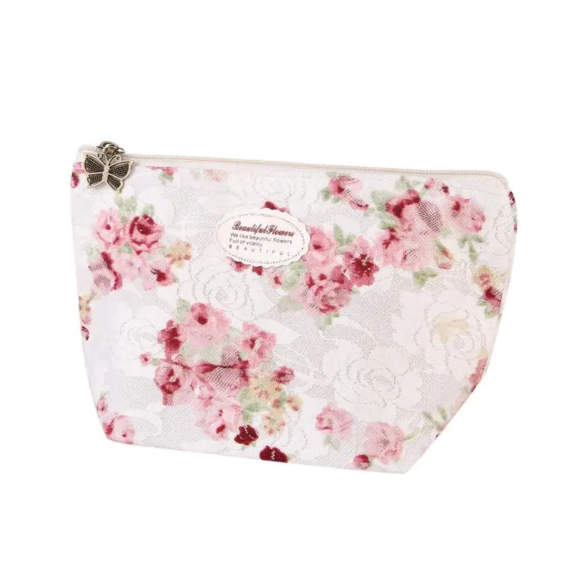 

Dropshipping Women Portable Travel Cosmetic Bag Makeup Case Pouch Toiletry Wash Organizer cotton Material wash easily purse 2019