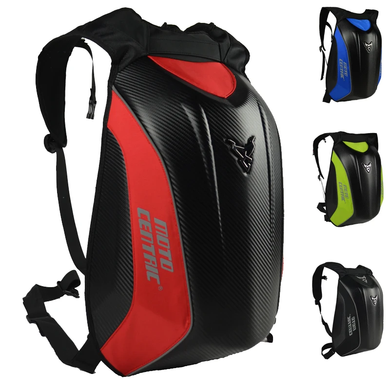 

High Capacity Carbon Fiber Hard Shell Motorcycle Backpack Luggage Bag Reflective Motocross Backpack With Waterproof Cover