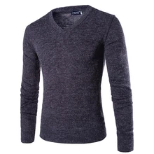 Vogue Для мужчин свитер на весну и зиму Повседневное с длинным рукавом мягкие уютные Вязание Тонкий теплый v-образным вырезом пуловеры Повседневное Для мужчин Топ