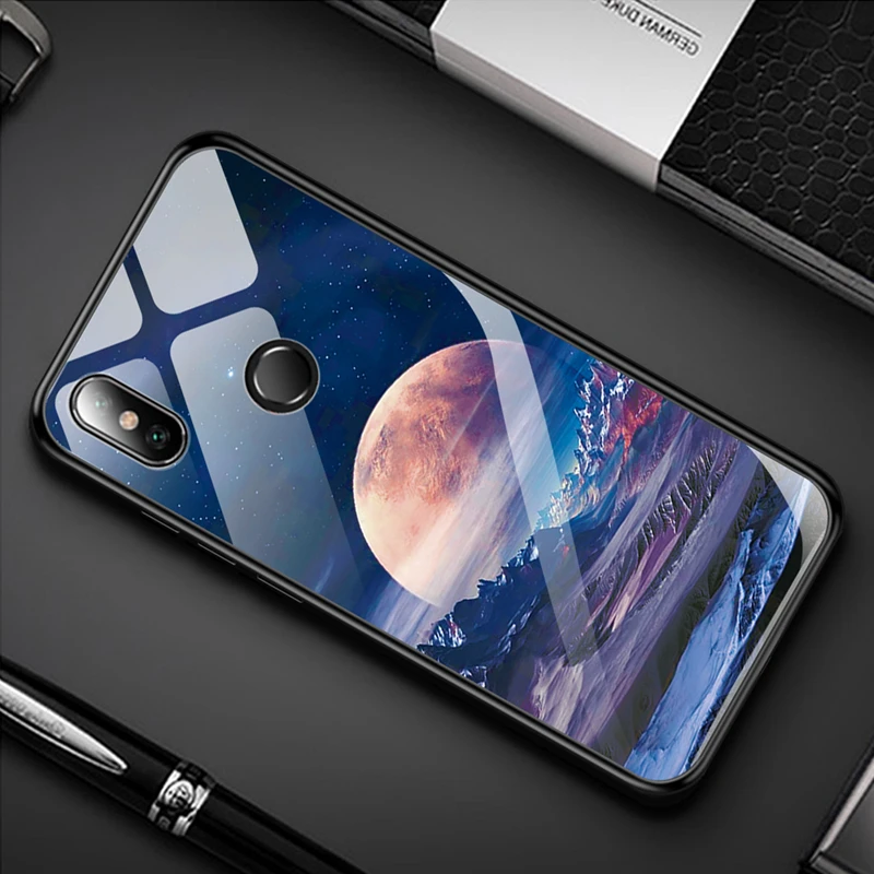 Стеклянный чехол для Xiao mi Red mi 6 Pro 6Pro Note 6 Pro Pocophone F1 mi 8 mi A2 Lite A1 7A 5 7 9 чехол противоударный чехол из закаленного стекла - Цвет: 14