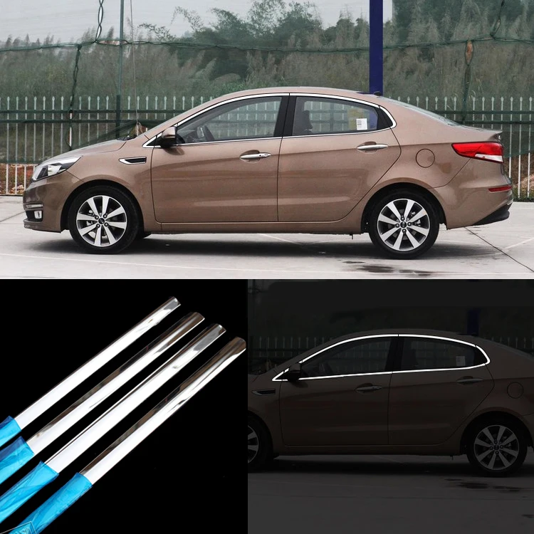 16 шт. молдинговая отделка рамы двери окна из нержавеющей стали для Kia K2 Sedan|trim molding|trim door |