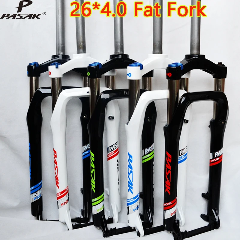 

PASAK Snow Fork MTB 26inch Bicycle Fork Mountain Fat Fork Oil Spring Fork Locking Supension For 4.0" Tire