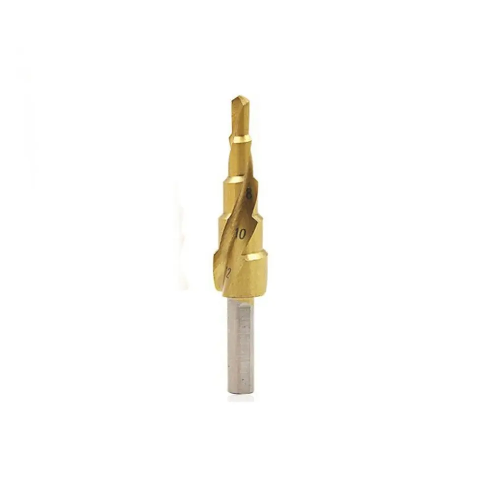 HSS 4241 Triangle Handle Titanium Plated Spiral Groove Step Drill Profeesional Multi-function Drills Drop Shipping Supplier Sale