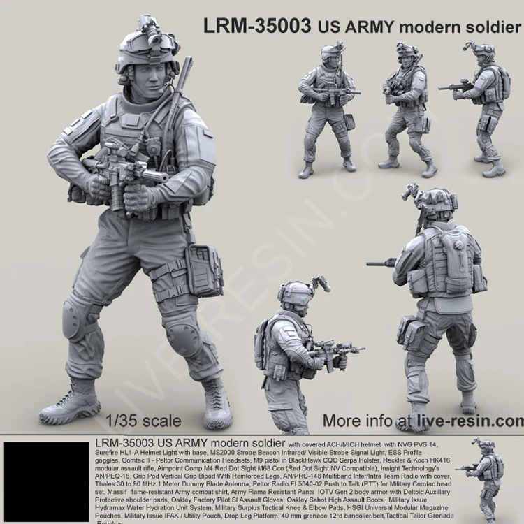 

1/35 US ARMY modern soldier # 3, Resin Model Soldier figure GK, Modern soldier, Unassembled and unpainted kit