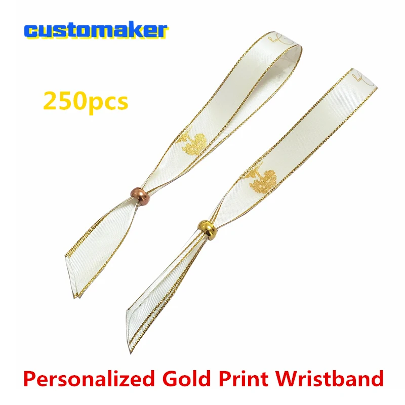 Роскошные золотые ленты с принтом фестиваль свадебные браслеты события день