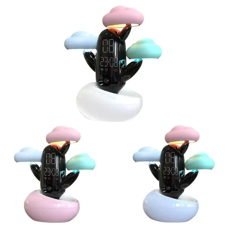 

Cloud Cactus Shape Weather Forecast Clock Smart Sensor LED Night Light Desk Lamp with Voice Reminding Function Creative Light