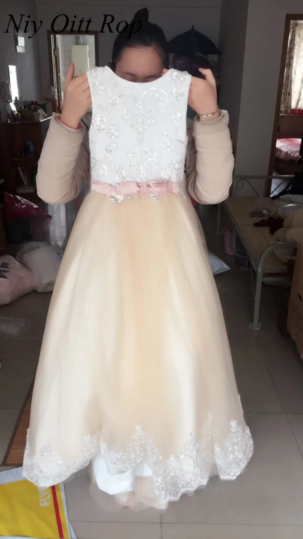 Vintage long dresses little girls 2017