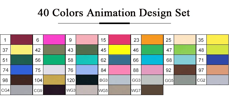 Touchthree 30/40/60/80 Цвет художественный маркер для белой доски жирной алкогольных двойной головой художественный эскиз маркеры для анимация дизайн Манга - Цвет: 40 Animation Set