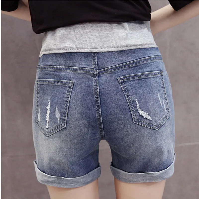 MODENGYUNMA Jeans Maternity Denim Summer Shorts For Pregnant Women Gravidas Clothing Pregnant Clothes Elastic Abdominal Pants