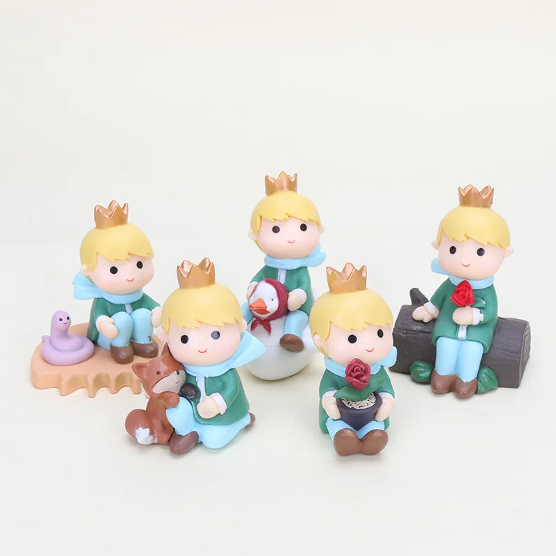 

5pcs/set 7-9cm Movie Le Petit Prince little prince Rose fox snake PVC Action Figures Collection toy Dolls For Children Gifts