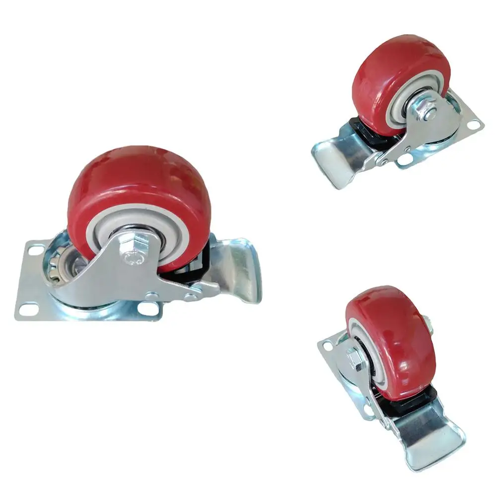 

3 inch Universal Dual Shaft Ball Bearing Caster Wheel Brake Trolley DIY Tools