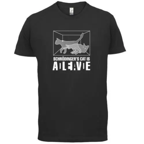 Schrodinger's Cat - Mens T-Shirt Physics / Funny Science custom printed tshirt hip hop funny tee mens shirts | Мужская одежда
