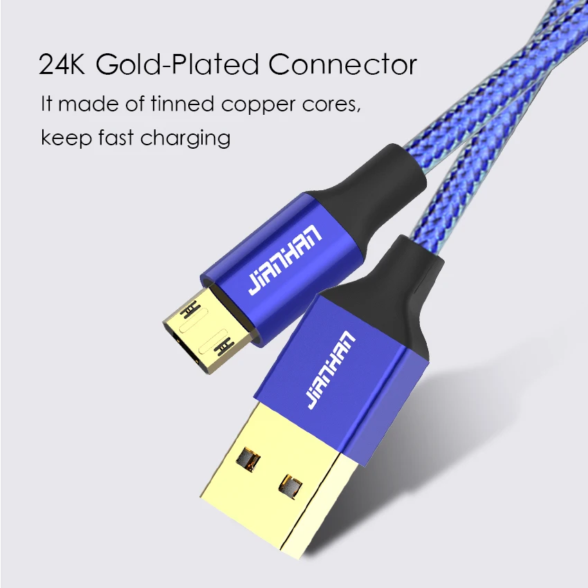 Двусторонний кабель Micro USB с двумя боковыми кабелями, кабель для быстрой зарядки и передачи данных для samsung Xiaomi Android Phone, Плетеный