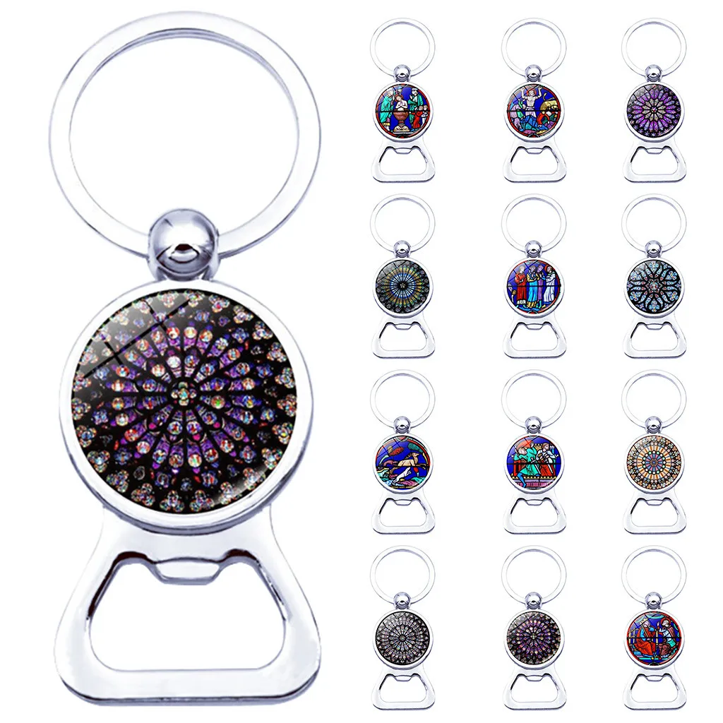 

New Creative 1PC Gift Beer Bottle Opener Can Opener Bottle Opener Keyring Chain Ring Gift love Souvenir Beer Colorful
