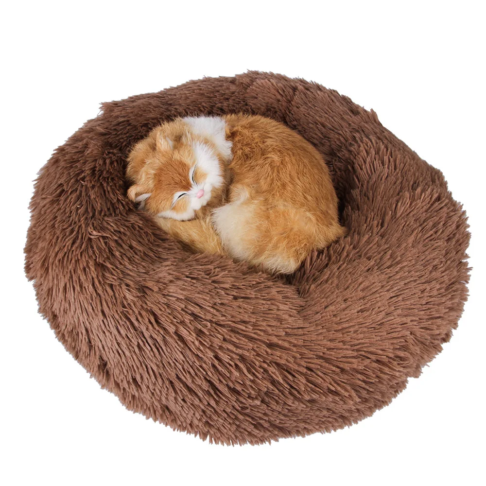 Plush Pet Cat Nest Kennel Hairy Deep Sleep Dog House Round Nest for Cats Small Medium Dogs Poodle Warm Pet Sleeping Mat Sofa Bed (13)
