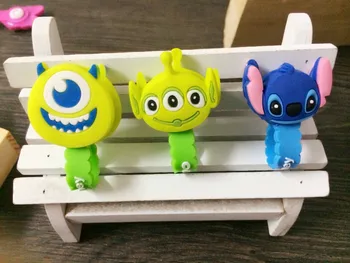 

10pcs/lot Lovely Stitch Donald Duck Cartoon Cable Winder Headphone Earphone Cable Wire Organizer Cord Holder For iphone samsung