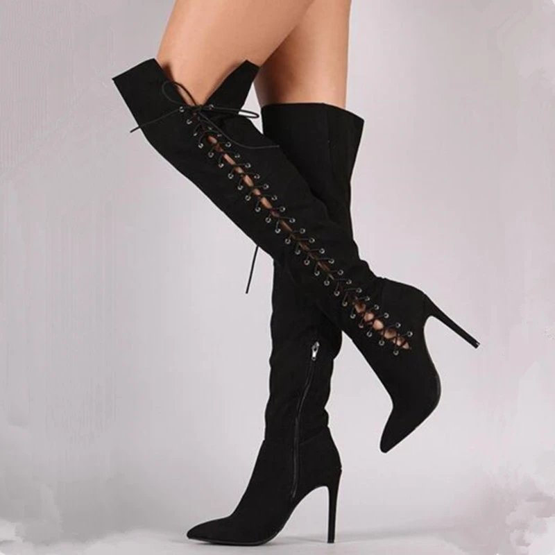 corset thigh high boots