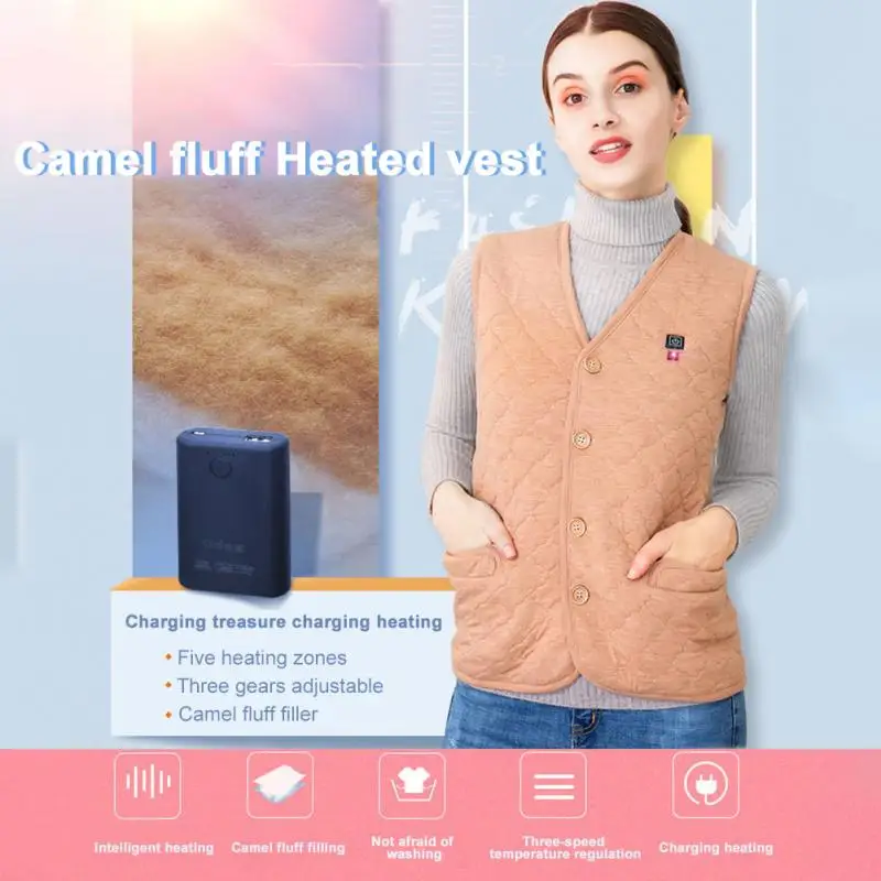 

Men Women Vest Winter Outdoor Electric Thermal Waistcoat Clothing For Sports Riding Skiing Fishing USB Infrared Heating Vest