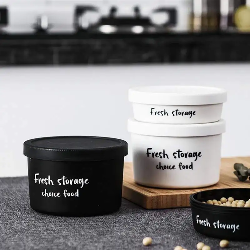 Nordic Simple Kitchen Storage Jar Sealing Food Preservation Fresh Pot Container With Cover Grain Snack Plastic Storage Tank