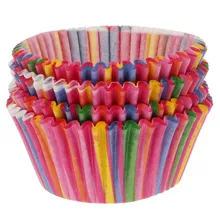 100 шт./компл. цветная яркая бумажная форма для кекса десерт, выпечка, оберточная чашечка, День Святого Валентина, Свадебный Праздничный торт, декор случайный цвет