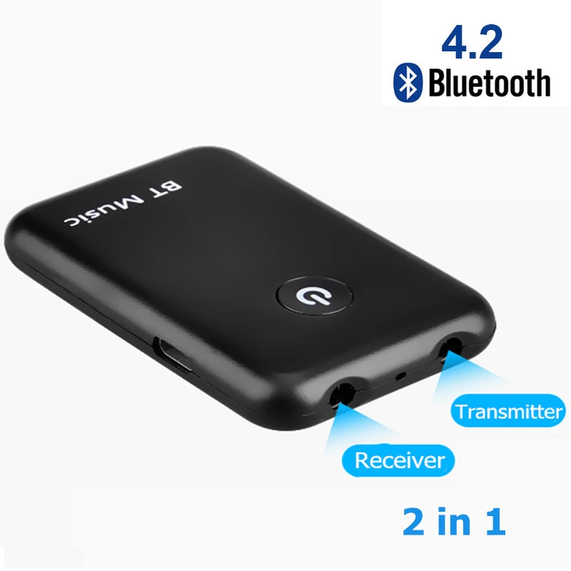 

2 IN 1 Bluetooth Transmitter Receiver For TV Car Computer 4.2 Wireless Bluetooth Adapter 3.5mm AUX Audio Stereo Music Receiver