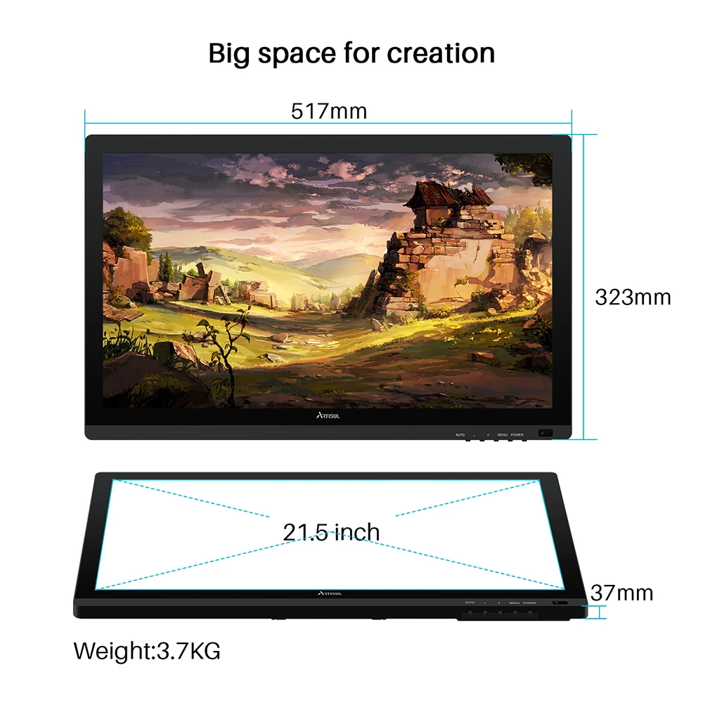  Artisul D22S batería gráfico gratuito Monitor tableta pluma pantalla Digital de 215 pulgadas tablet