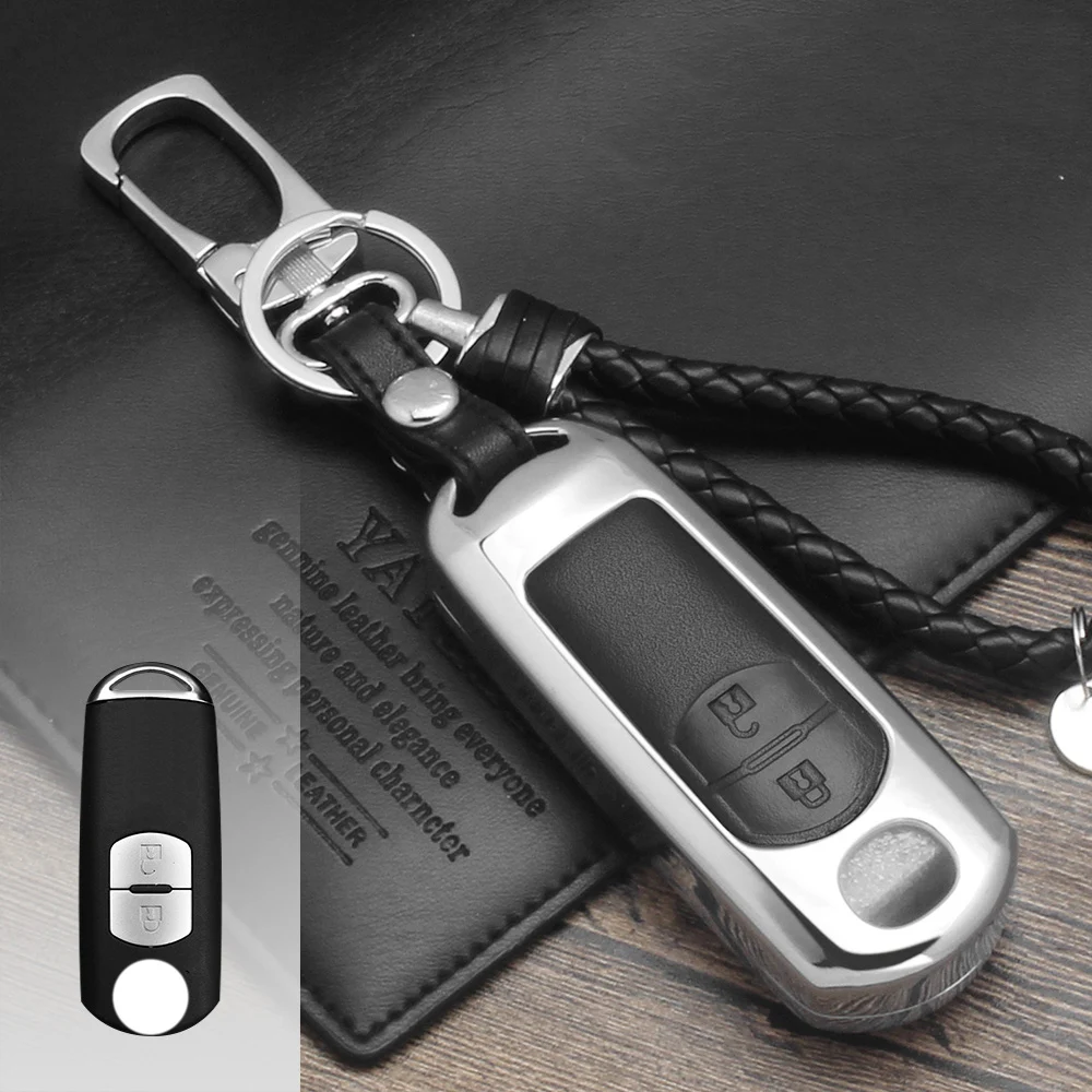 Zinc-alloy-Leather-Car-Remote-Key-Case-Cover-For-Mazda-2-3-6-Axela-Atenza-CX (2)